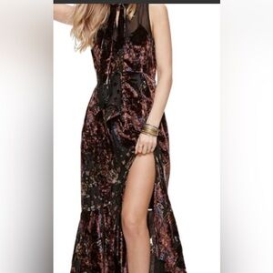 Free People Hands to Hold Velvet Burnout Dress